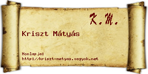 Kriszt Mátyás névjegykártya
